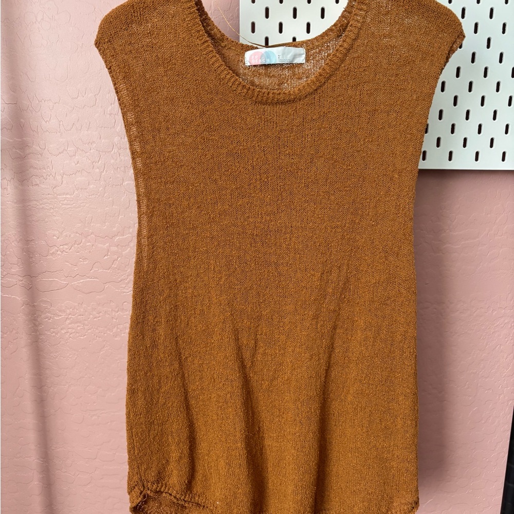 FP gold knit tunic top